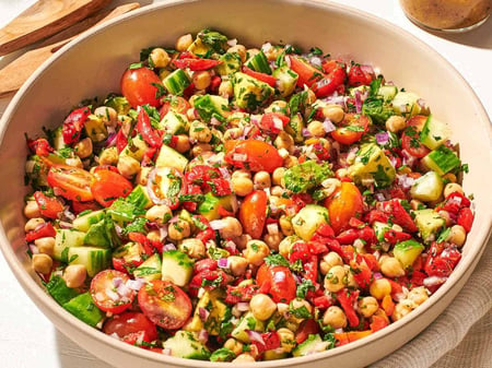 Chopped Chickpea Salad w/ Honey mustard dressing