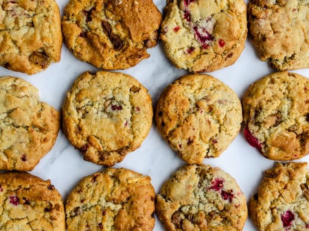 Raspberry and White Chocolate Cookies