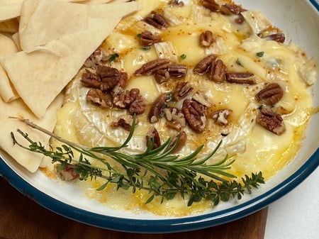 Baked Brie with Fig Jam and Pecans