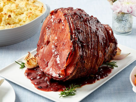 Whole Baked Ham w/ Spiced Cherry Glaze