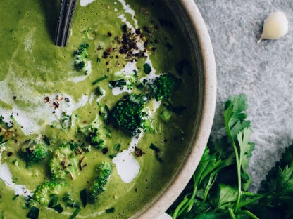 Broccoli, Spinach & Cheddar Soup