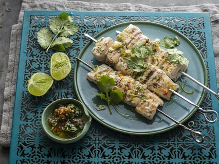 Barramundi Skewers with Chilli & Garlic