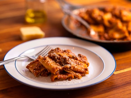 Beef Bolognese with Nduja and Green Olives