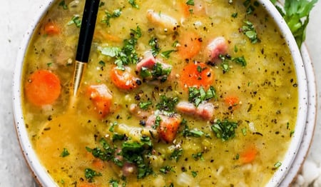 Split Pea, Vegetable and Smokey Ham Hock Soup - FROZEN DOWN