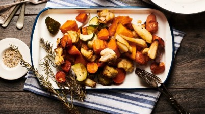 roasted root vegetables with rosemary salt