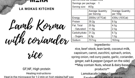 Lamb Korma with coriander rice