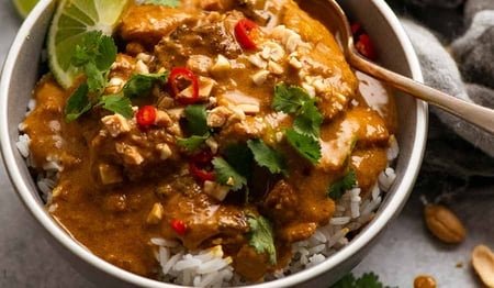 Balinese Peanut Chicken Curry with Caramelised Pineapple-(Gluten Free/Dairy Free