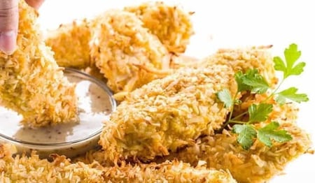 Coconut Crumbed Chicken Tenders w Lime Mayo