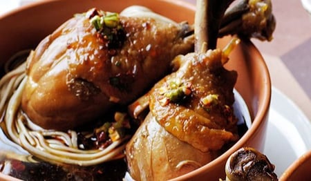 Braised Chicken Drumsticks with Soy, Star Anise and Rice Noodles