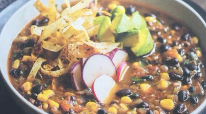 Corn and black bean soup