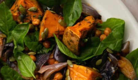 Roasted Sweet Potato and Chickpea Salad (GF, VG, V, NF)