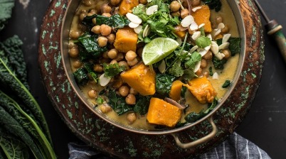 Pumpkin, chickpea and coconut curry