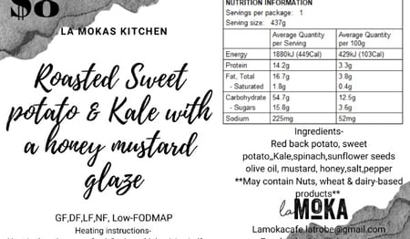 Roasted sweet potato & kale with honey mustard glaze