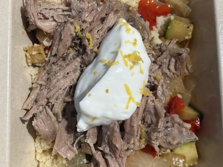 Slow cooked Greek Lamb and couscous 750 Cals