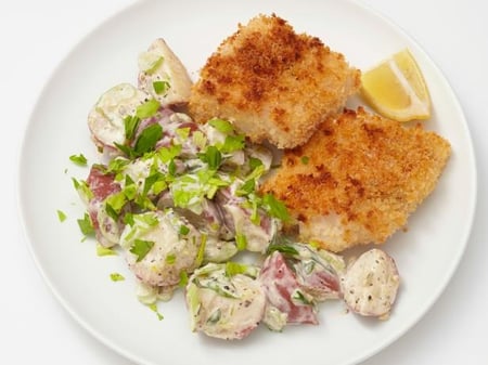 Crumbed Fish w/ Creamy Potato Salad