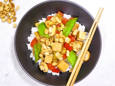 Kung pao tofu and vegetables