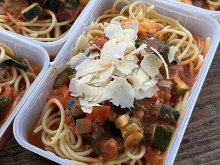 Loaded Veg Spaghetti with Parmesan