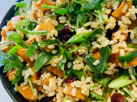 sweet potato and brown rice salad