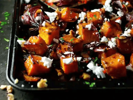 Roasted Pumpkin w/ red wine vinegar dressing