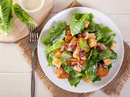 Caesar Salad Crispy Croutons Smoky Bacon Egg Parmesan & Traditional dressing