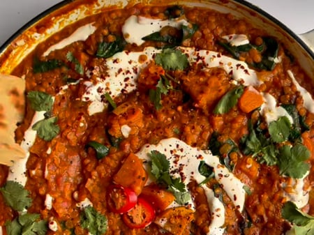 Sweet Potato and Spinach Dahl