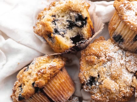 Chocolate Blueberry Crumble Muffin