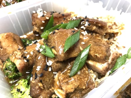 Gourmet Special: Braised Pork with Asian Greens & Rice