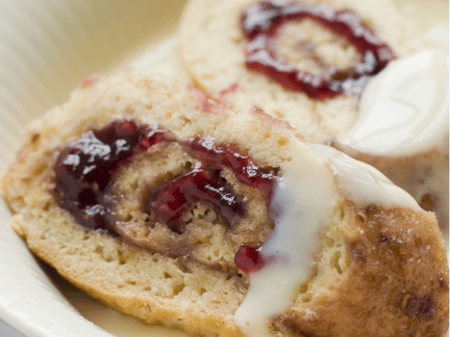 Jam Roly Poly with custard