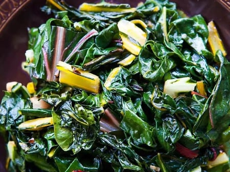 Sauteed Rainbow Chard w Lemon & Garlic