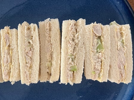 Poached Chicken & Pistachio Finger Sandwiches