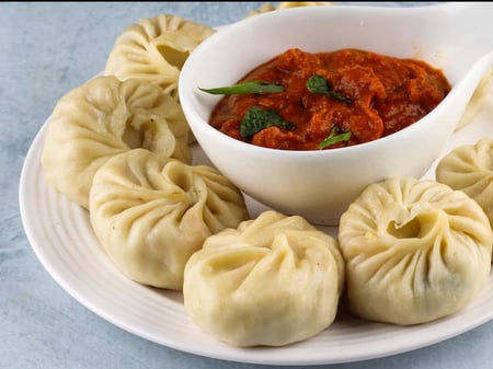 Vegan Momos filled with mushroom and potato