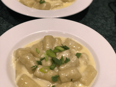 Potato & Leek Gnocchi with 3 Cheese Sauce