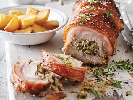 Roast Pork with Apple, Sage and Thyme Stuffing