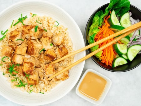 SPECIAL: Rich baked tofu and garden salad