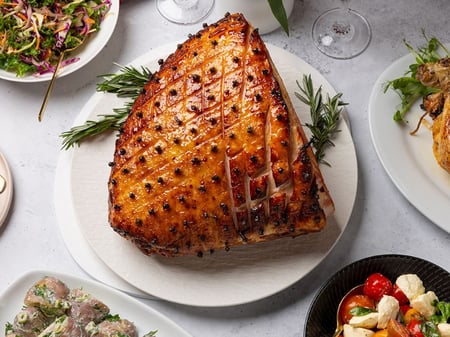 Honey & Maple Glazed Full Leg of Ham on the Bone with Cloves