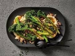 Charred Broccolini,  with Whipped Feta and Smoked Almonds