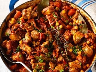 Chorizo, Pork Belly and Chickpea Casserole