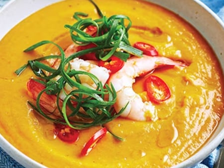 Thai Pumpkin and Prawn Soup (Spicy)