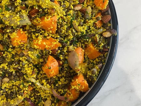 Cous Cous, carrot & Lentil Salad