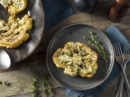 Cauliflower Steak With Beetroot Hummus