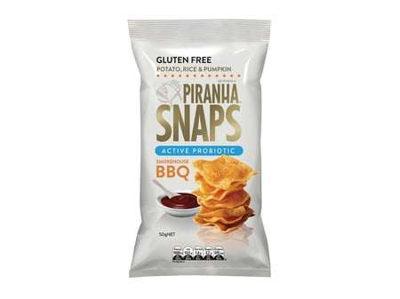 Piranha Snaps Active Probiotic Smokehouse BBQ (50g)