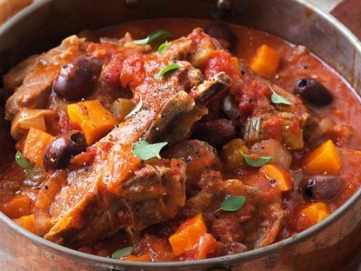 Lamb Chop Casserole with Tomatoes, Mushrooms and Olives - FROZEN DOWN