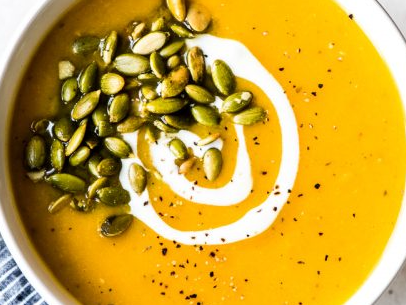 Classic Cream of Pumpkin Soup with Toasted Tamari Pepitas - FROZEN DOWN
