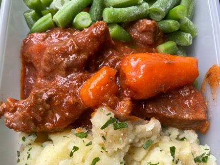 Beef & Fennel Casserole with Herbed Potatoes & Beans