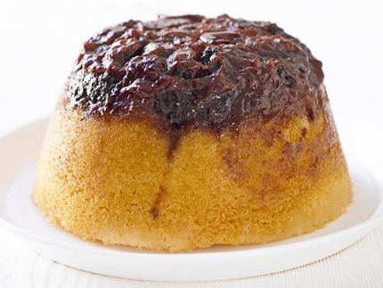 Classic Jam Steamed Pudding with custard