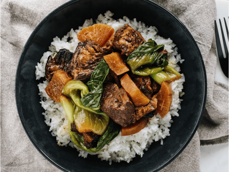 Asian Beef Brisket with Rice