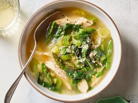 Spring Green Soup with Chicken