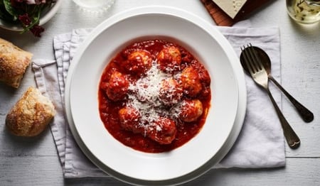 lamb kofta meatballs with tomato & harissa sugo