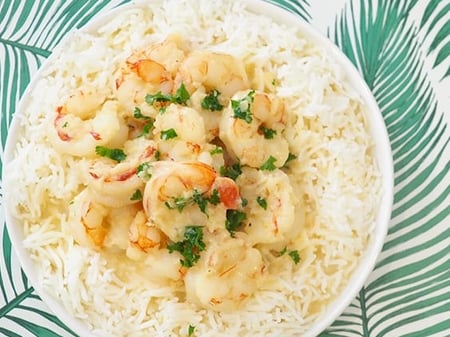 Garlic Prawns with Rice