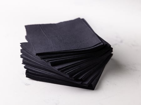 Quilted Black Cocktail Napkins Packet (250)